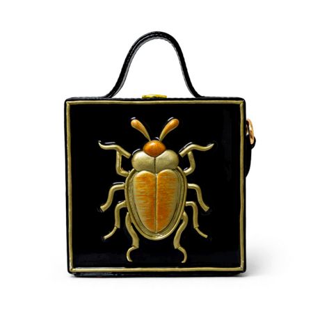 Mini Beetle Lippan Art Handcrafted Square Sling Bag
